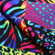 Safari Patch Nylon Spandex Fabric - Multicolor Patchwork Print, 58/60" Width (1 Yard)