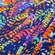 Feather Ikat Nylon Spandex Fabric - Multicolor Feather Pattern, 58/60" Width (1 Yard)