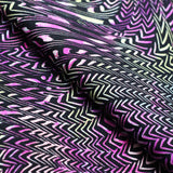 Outbreak Nylon Spandex Fabric - Black/Purple Chevron Zig Zag, 58/60" Width (1 Yard)