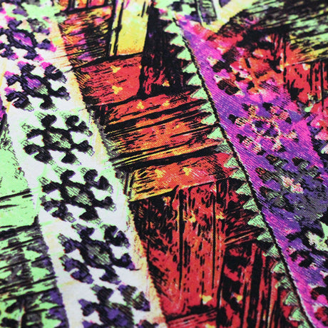 Azteca Nylon Spandex Fabric - Multicolor African Print, 58/60" Width, 320 GSM (1 Yard)