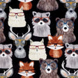 Cuddle Fabric Multi Black Nature Nerds Print
