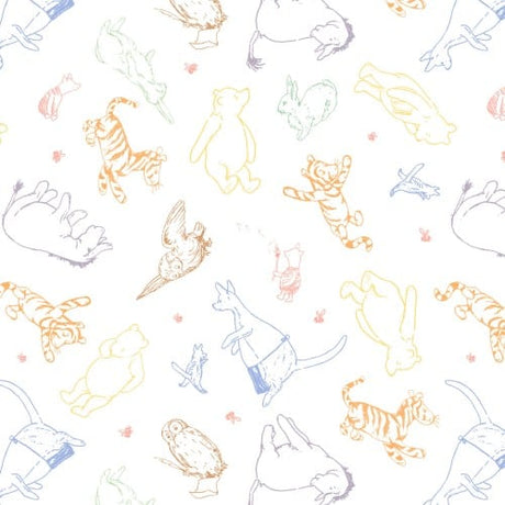 Cotton Character Print Fabric 43/44" Multi Classic Winnie
