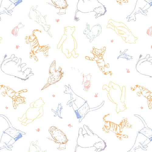 Cotton Character Print Fabric 43/44" Multi Classic Winnie