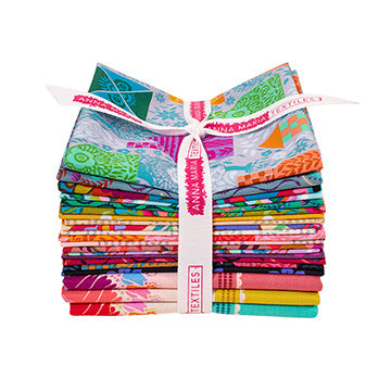 Cotton Fat Quarter Bundle Multi-Colour Overdressed Piecework