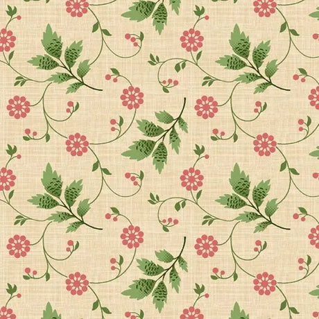 Cotton Wideback Fabric Multi Cream Floral Vine 108/110"