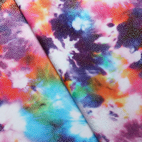 Tie Dye Blitz Polyester Spandex Fabric - Multi Tie-Dye, 58/60" Width (1 Yard)