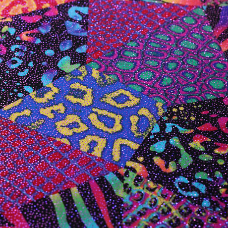 Safari Patch Nylon Spandex Fabric - Multicolor Patchwork Print, 58/60" Width (1 Yard)