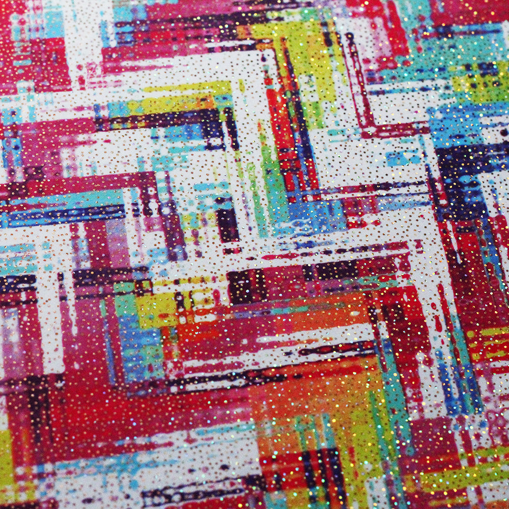 Chevron Tie Dye Polyester Spandex Fabric - Printed Chevron Pattern in Multicolor or Purple, 58-60" Width (1 Yard)
