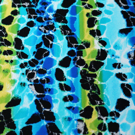 Safari River Nylon Spandex Fabric - Glitter Multicolor Stone River Print, 58-60" Width (1 Yard)