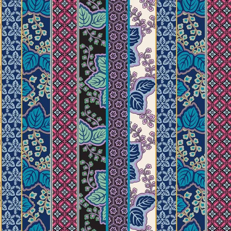 Cotton Multi Kamakura Stripe Fabric 44"/45"