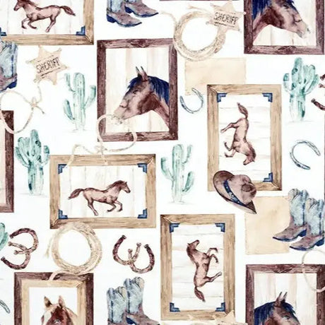Cuddle Fabric Multi Natural Old West Digital Print