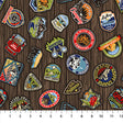 Cotton Fabric Multi Plethora of Patches Camping Therapy 44/45"