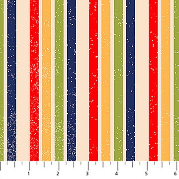 Cotton Fabric Multi Rustic Stripe Camping Therapy 44/45"
