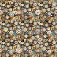 Cotton Print Multi Steam & Steel Clocks Fabric 44/45