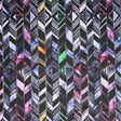 Athletic Jersey Knit Multi Color Chevron Bands Poly Spandex