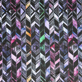 Athletic Jersey Knit Multi Color Chevron Bands Poly Spandex