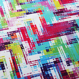 Chevron Tie Dye Polyester Spandex Fabric - Printed Chevron Pattern in Multicolor or Purple, 58-60" Width (1 Yard)