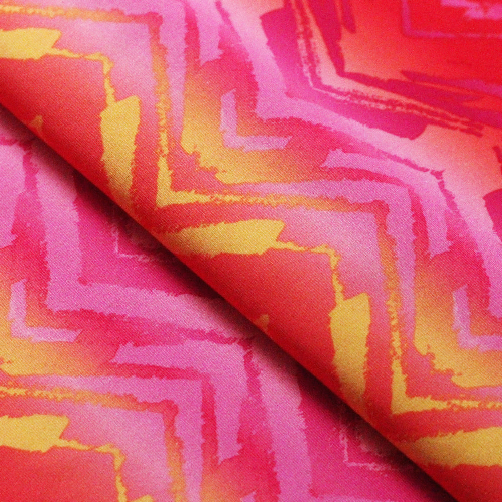 Core Layers Polyester Spandex Fabric - Multi Chevron Print, 58/60" Width (1 Yard)