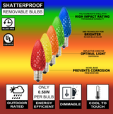 C9 Wonderful LED SMD Bulb (25 bulbs/bag) – Faceted Multi Commercial Grade Christmas Lights