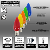 C9 Wonderful LED SMD Bulb (25 bulbs/bag) - Frosted, Multi