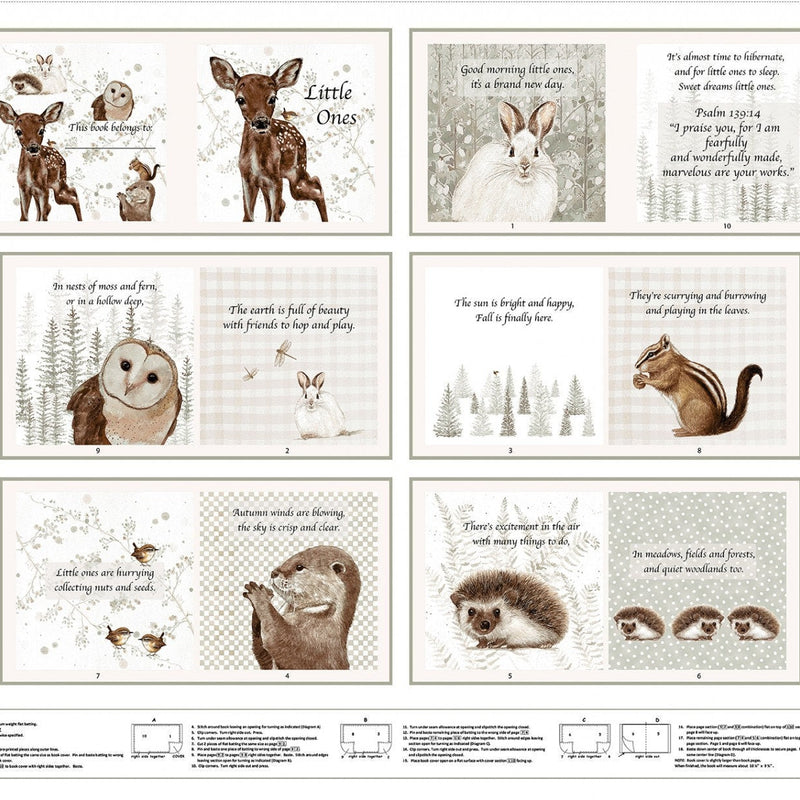 Fabric Panel Little Ones Book Panel Henry Glass