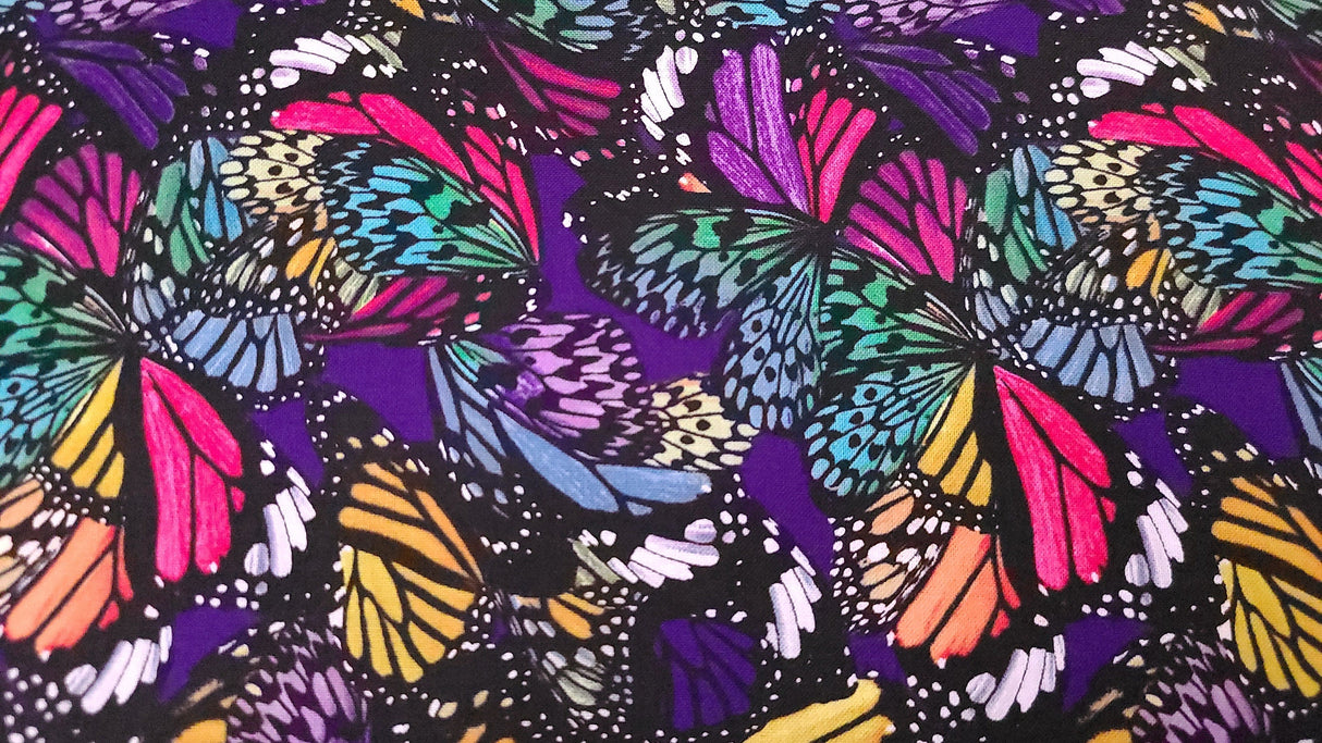 Quilting Cotton Multi Butterfly Wings Novelty Fabric Hoffman