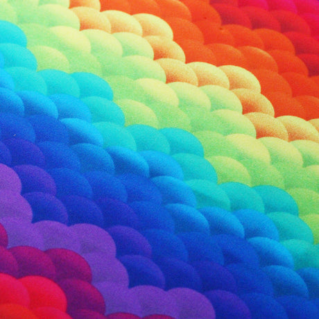 Synthetic Skin Nylon Spandex Fabric - Multi, Rainbow Circle Pattern, Foil Option, 58/60" Width (1 Yard)