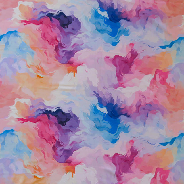 Swim Knit Poly Spandex Multicolor Abstract Waves