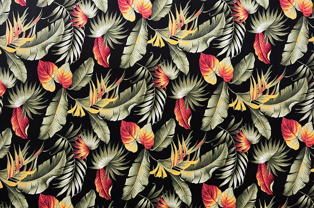 Multicolor Palm Leaves Cotton Fabric - Multicolor Palm Leaves, 56"-58" Width (1 Yard)