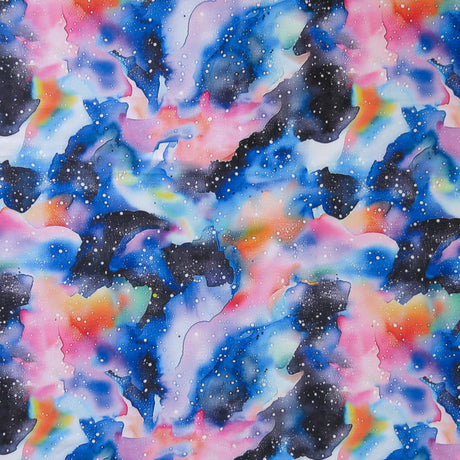 Swim Knit Multicolored Galaxy Poly Spandex Fabric
