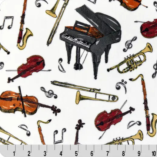 Cuddle Fabric Music In The Air Digital Woodland Print