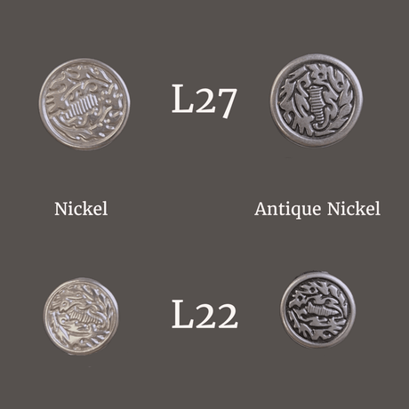 Jeans Buttons Design Button And Nail Fabric - Antique Nickel/Nickel, L22/L27