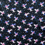 Cotton Lycra Jersey Knit Fabric Mystic Unicorns 18" Remnant