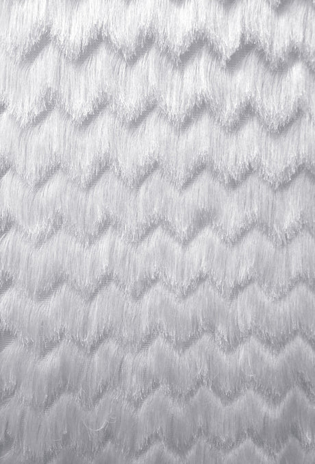 Fine Fringe Zig Zag Pattern Polyester Spandex Mesh Fabric - White, Black, Red, Blush, 52" To 54" Width
