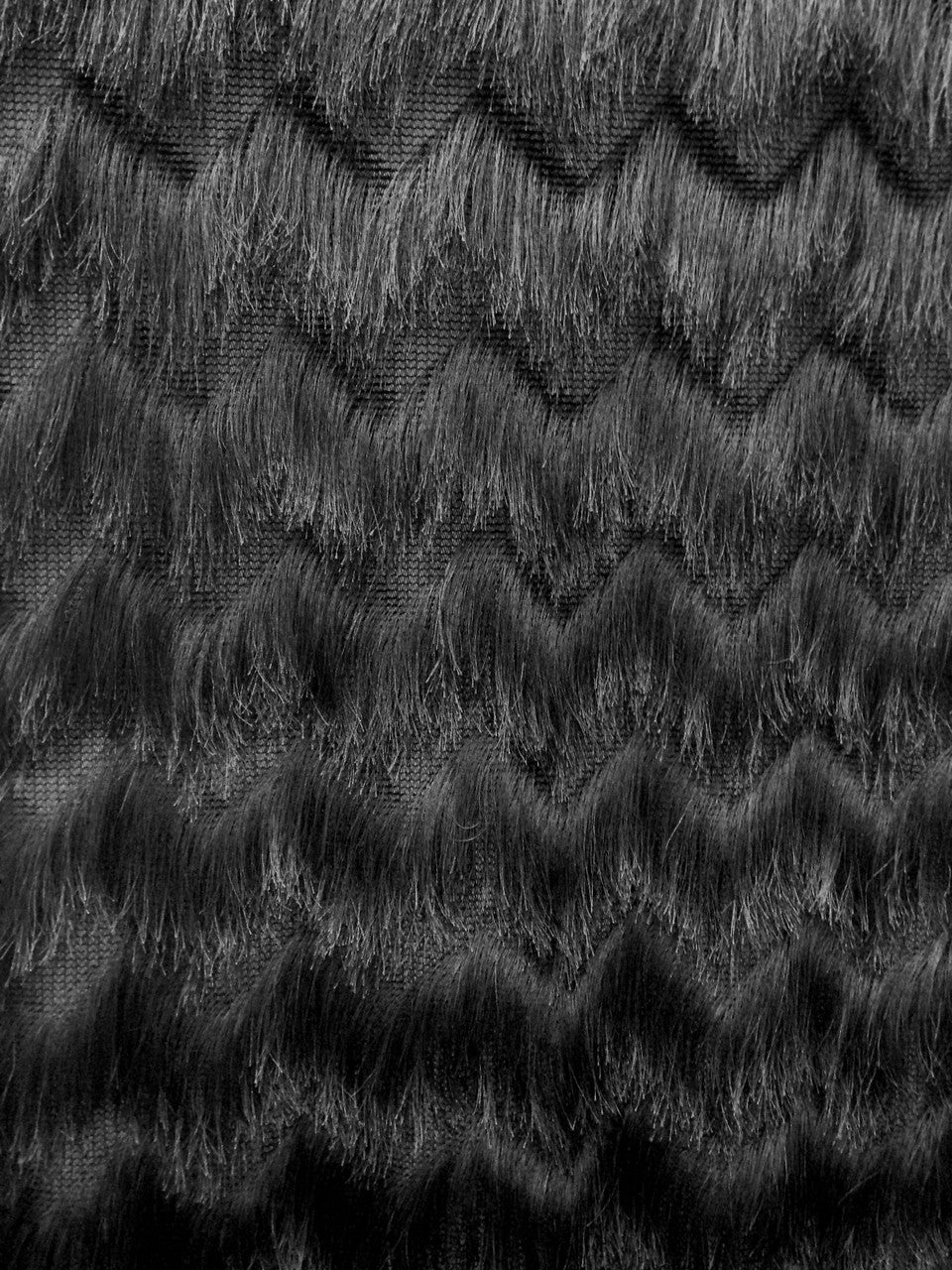 Fine Fringe Zig Zag Pattern Polyester Spandex Mesh Fabric - White, Black, Red, Blush, 52" To 54" Width