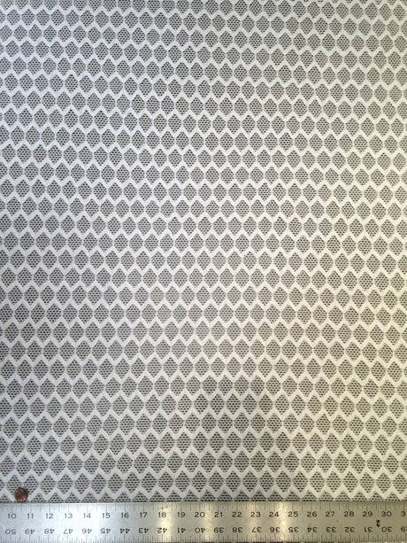 Sheer Knit Mesh W/ Hexagon Overlay Pattern Polyester Spandex Fabric - Hexagon Overlay Pattern, See-Through Mesh, 52" To 54" Width