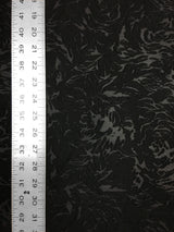 Polyester Floral Lace Fabric - Textured Floral Design, White, Black