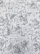 Polyester Floral Lace Fabric - Textured Floral Design, White, Black