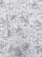 Polyester Floral Lace Fabric - Textured Floral Design, White, Black