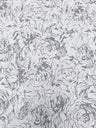 Polyester Floral Lace Fabric - Textured Floral Design, White, Black