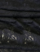 Polyester Floral Lace Fabric - Textured Floral Design, White, Black