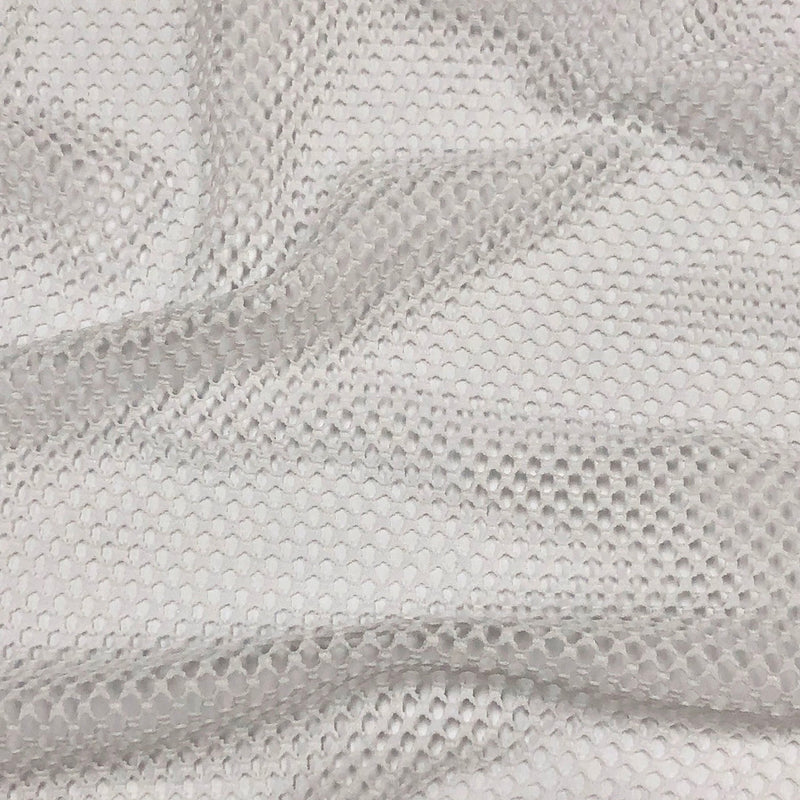Polyester Mesh Fabric - White See Through Plain Mesh, 64" Width