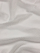 Polyester Mesh Fabric - White See Through Plain Mesh, 64" Width