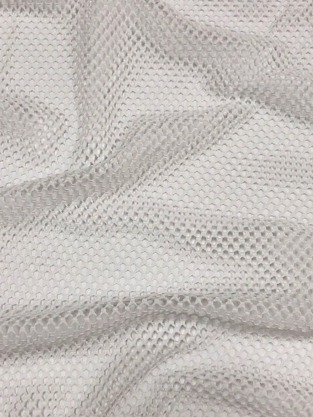 Polyester Mesh Fabric - White See Through Plain Mesh, 64" Width
