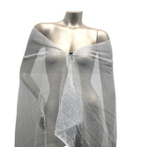 Polyester Mesh Fabric - White See Through Plain Mesh, 64" Width