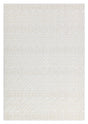 TIA 101 Microfiber Chenille Area Rug Fabric - Soft White/Cream Bohemian Motif, High-Low Texture, 5' 3" X 7' 6" And 7' 9" X 10' 5" (1 Rug)