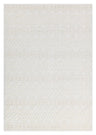 TIA 101 Microfiber Chenille Area Rug Fabric - Soft White/Cream Bohemian Motif, High-Low Texture, 5' 3" X 7' 6" And 7' 9" X 10' 5" (1 Rug)