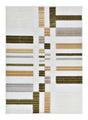TIA 103 Microfiber Chenille Area Rug - Cream Boho High-Low Texture, Mustard Green Beige (5' 3" X 7' 6" / 1 Rug)