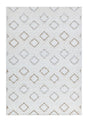 TIA 106 Microfiber Chenille Area Rug - Brown And Beige Bohemian Motif, High-Low Texture (1 Rug)