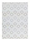 TIA 106 Microfiber Chenille Area Rug - Brown And Beige Bohemian Motif, High-Low Texture (1 Rug)